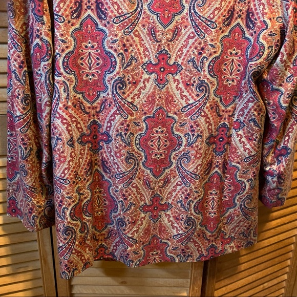Vintage Collections Internationale Red, Navy Blue & Tan Paisley Designs - Picture 12 of 12